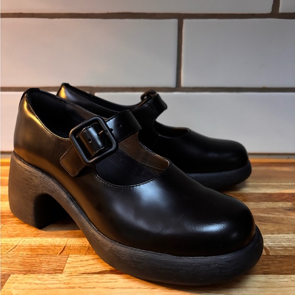Camper Thelma II Platform Mary Jane’s Size EU 39 US 8.5 Black Calfskin Leather - Picture 2 of 8